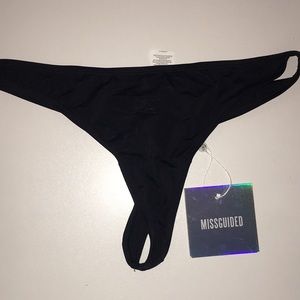 NWT Black Thong Bikini Bottoms